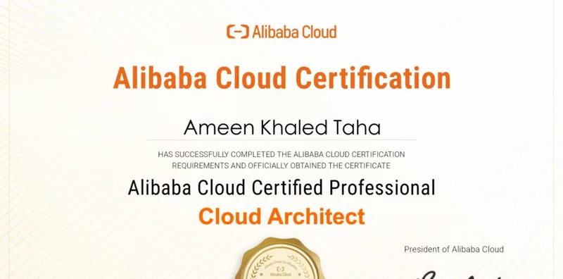 Ameen Khaled Taha's Alibaba Cloud Certified Professional certificate