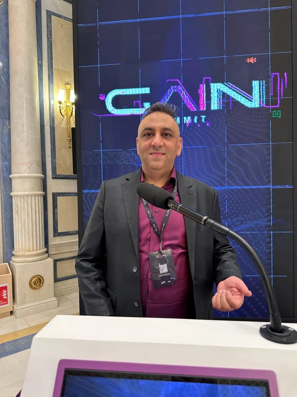 At an AI demonstration stand at the GAIN Summit