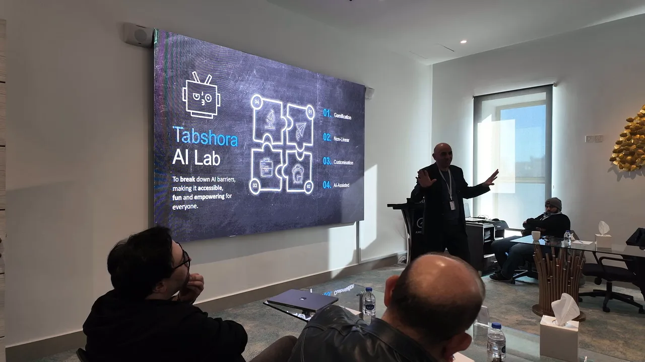 A Tabshora AI LAB session, with the lab on screen